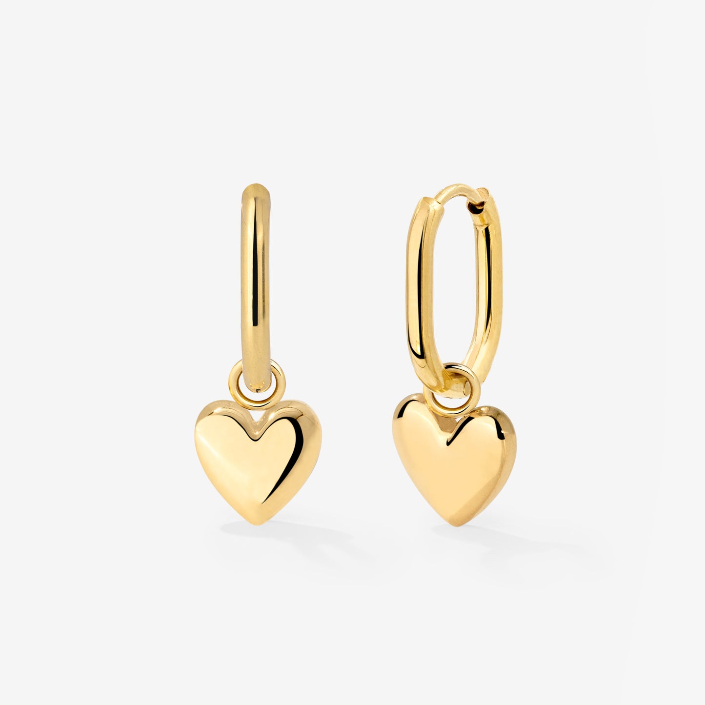 Lovely Heart Oval Hoop Set Baby Oro