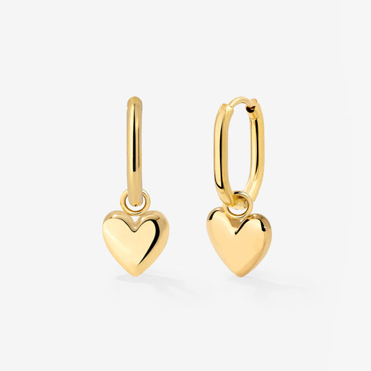 Lovely Heart Oval Hoop Set Baby Oro