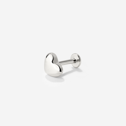 Lovely Heart Piercing a Bottone Argento