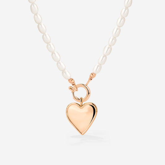 Heartie Pearly Collana Set Oro Rosa
