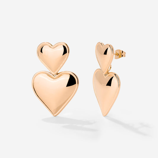 Pillow Hearts Orecchini Oro Rosa