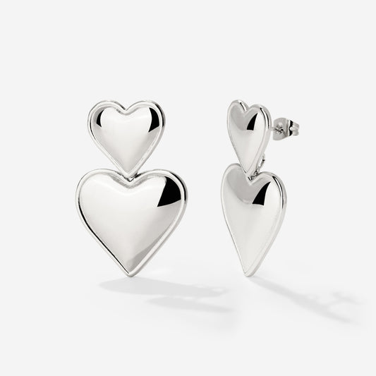 Pillow Hearts Orecchini Argento