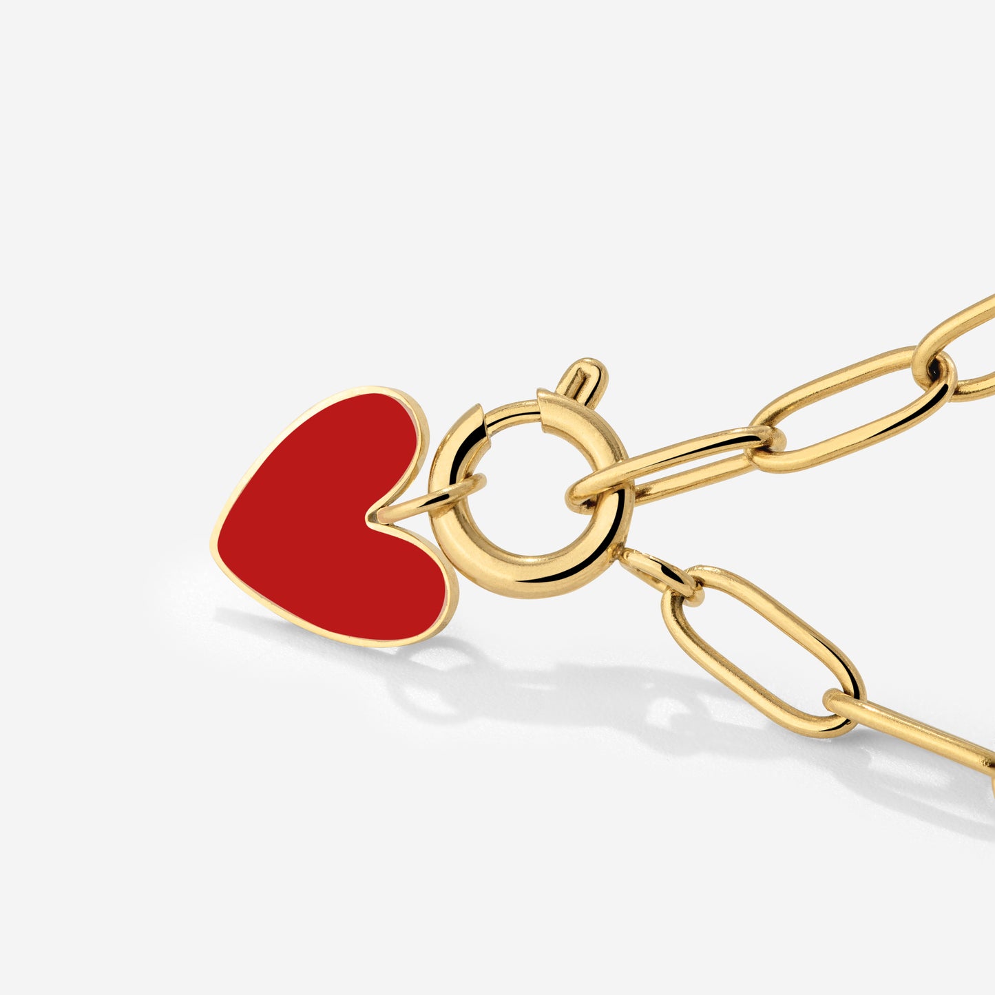 Red Heart Oval Links Collana Set Oro