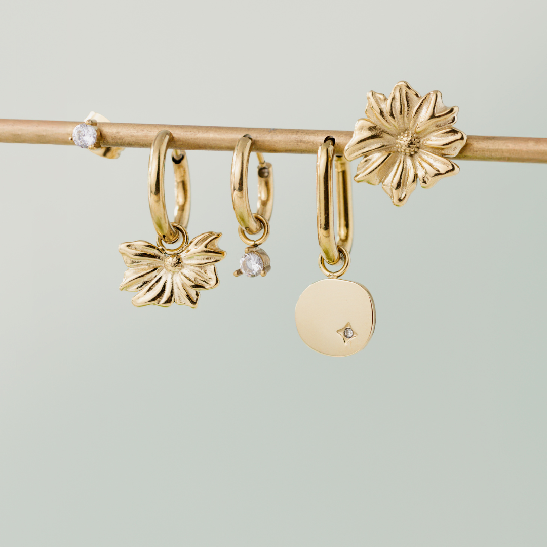 Eternal Bloom Hoop Set Small Oro