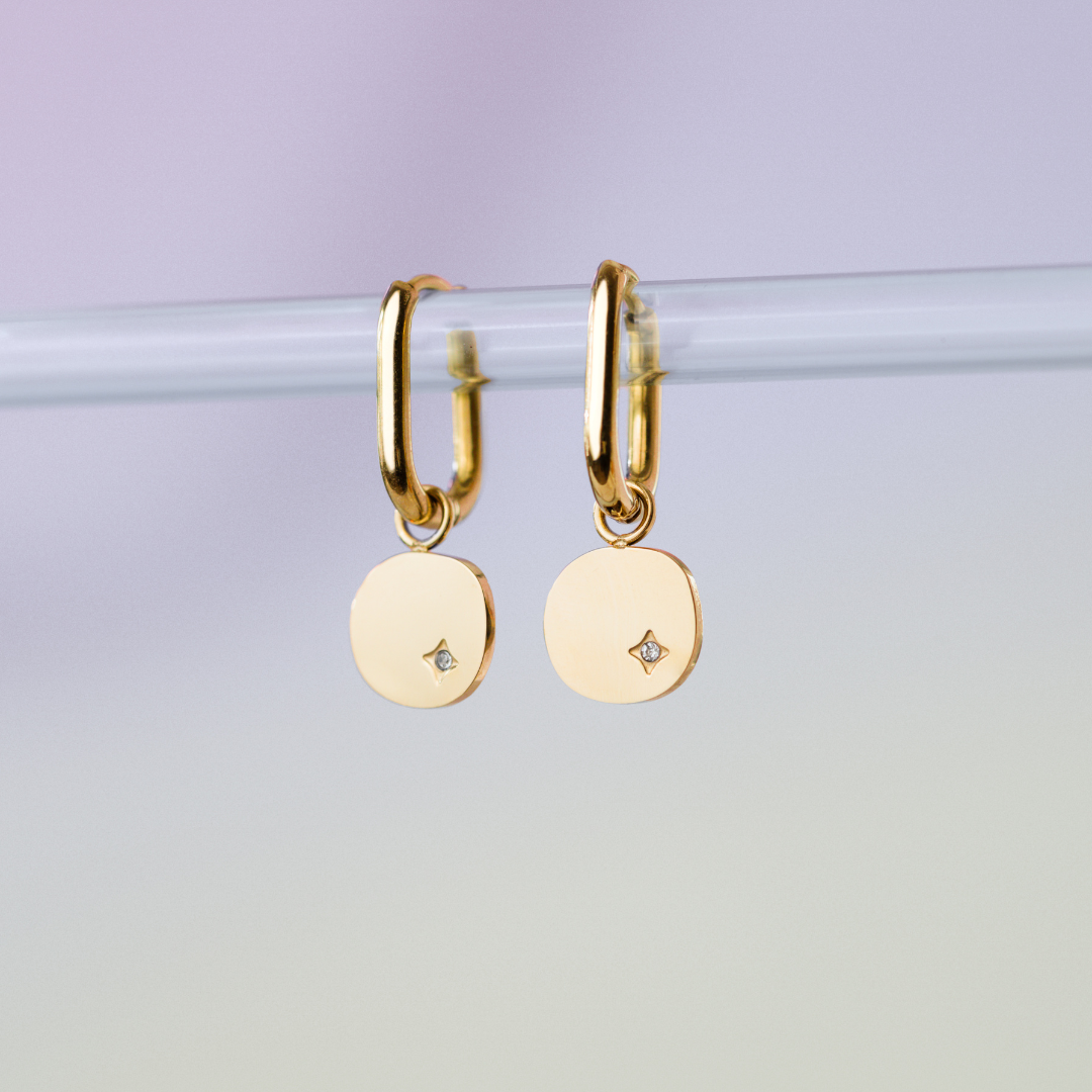 Spring Bling Oval Hoop Set Baby Oro