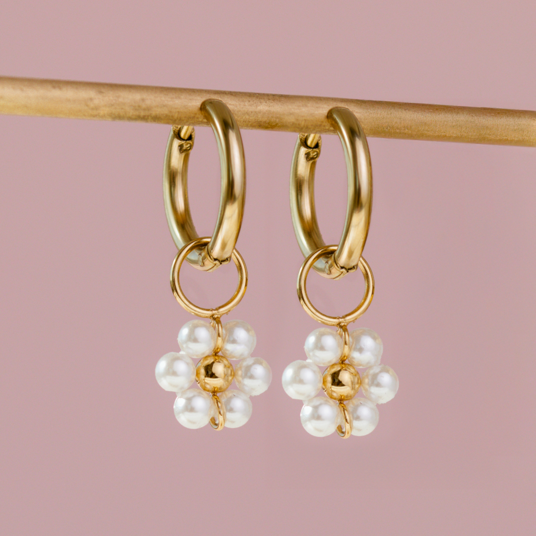 Daisy Hoop Set Small Oro Rosa