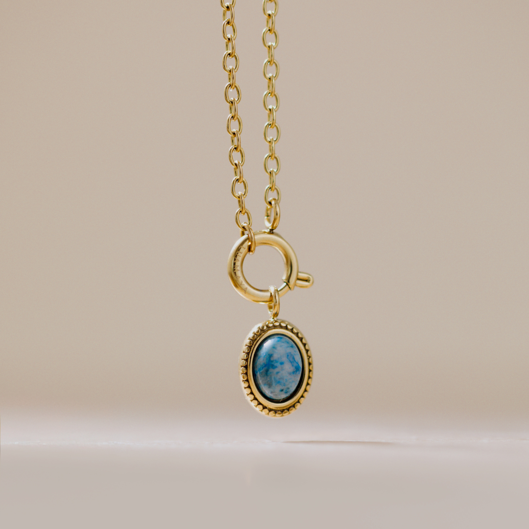 Ocean Agate Classic Chain Collana Set Oro