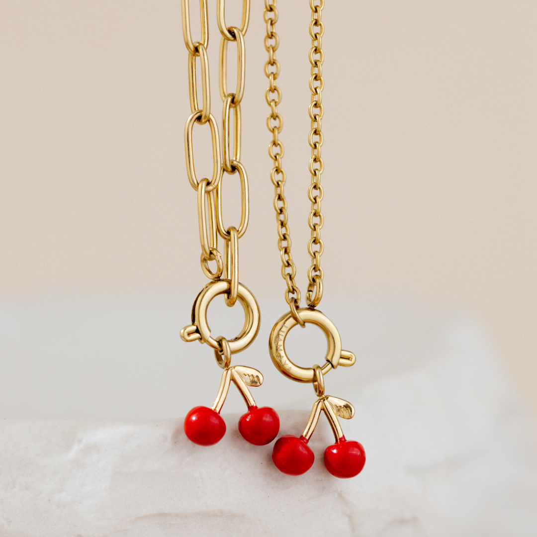 Oval Links Charm Collana Set