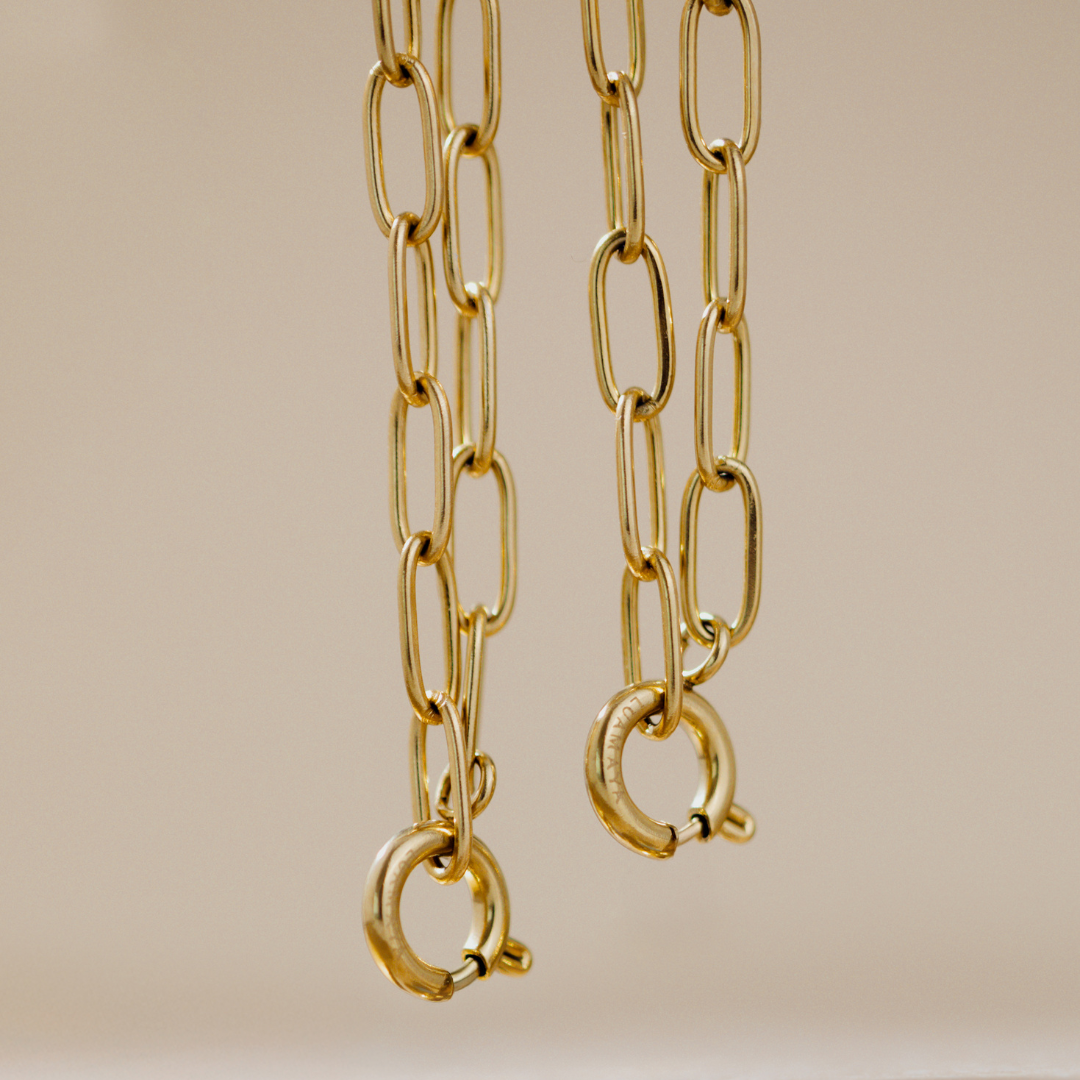 Oval Links Charm Collana Oro