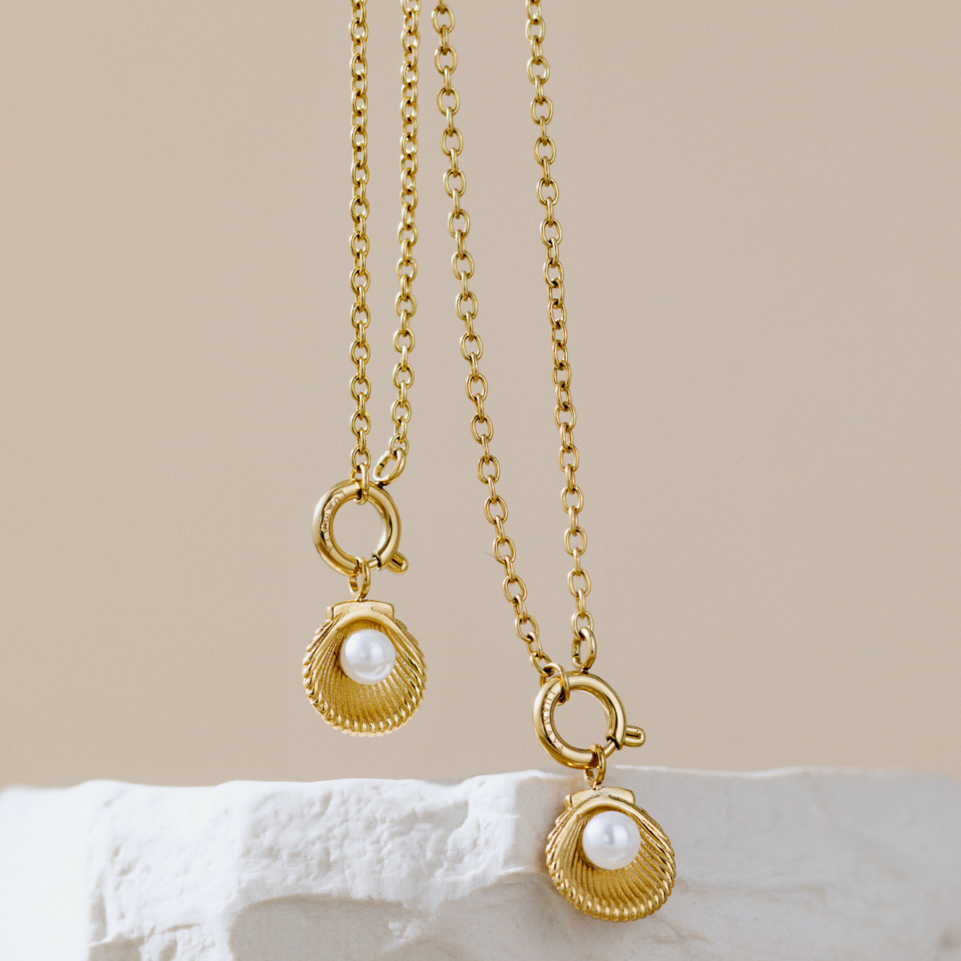 Pearly Shell Classic Chain Collana Set Argento