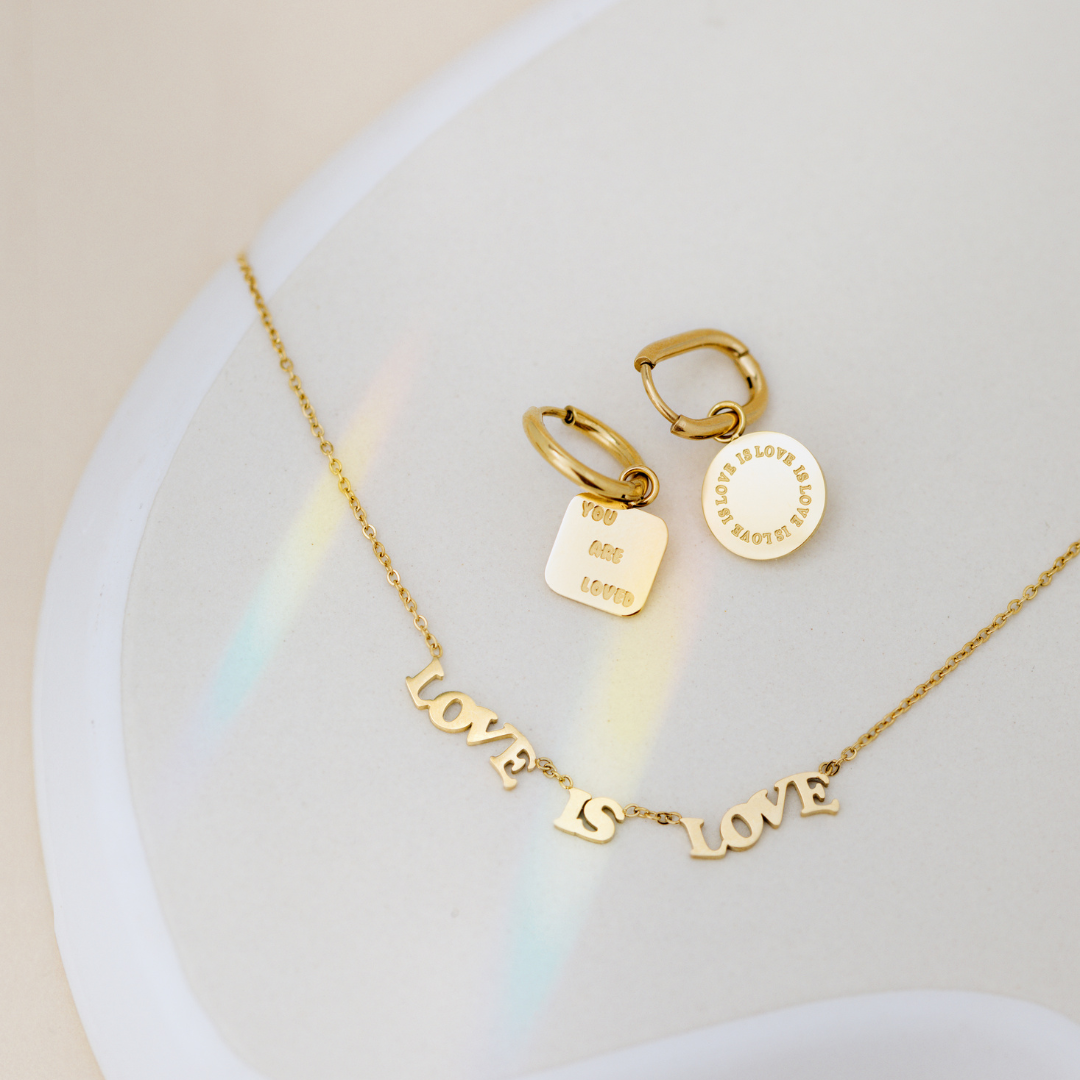 Love is Love Collana Oro Rosa