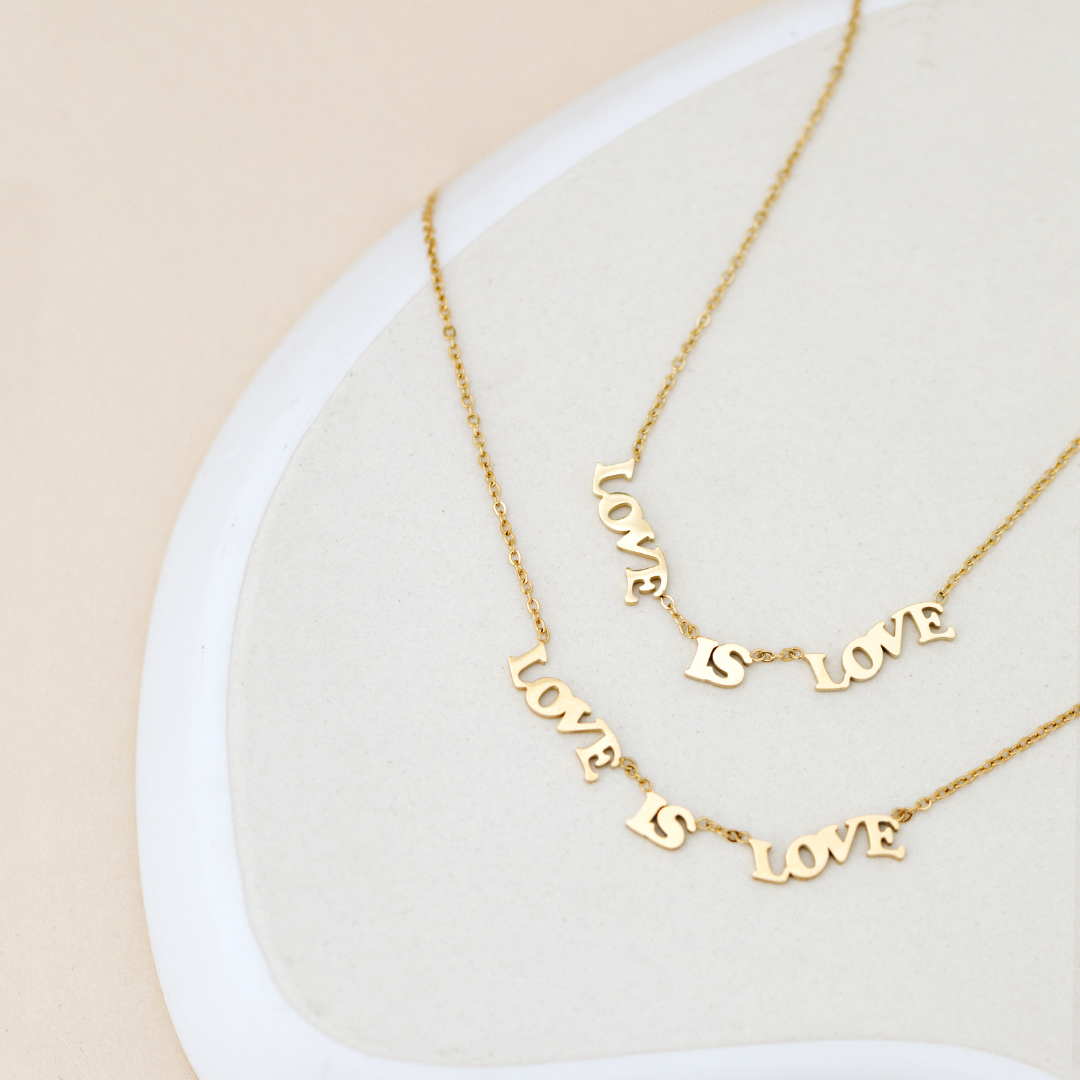 Love is Love Collana Oro Rosa