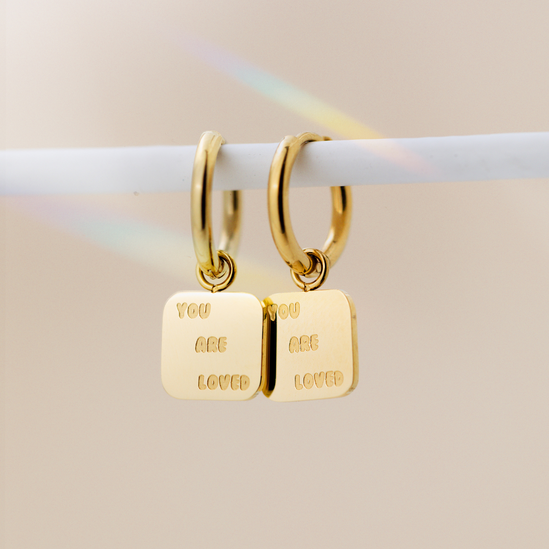You are loved Hoop Set Small Argento