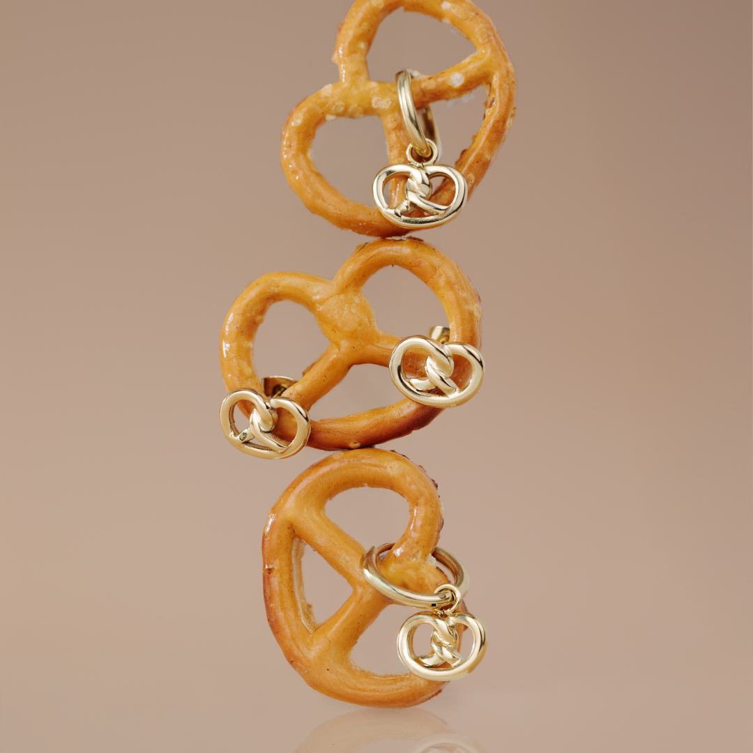 Pretzel Babe Hoop Set Small Oro Rosa