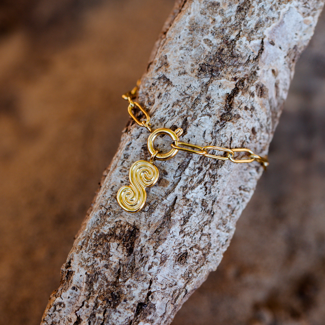 Serpent's Whisper Oval Links Collana Set Oro
