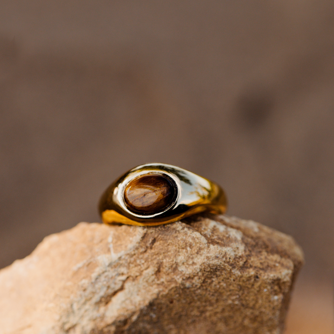 Tiger's Eye Anello Oro