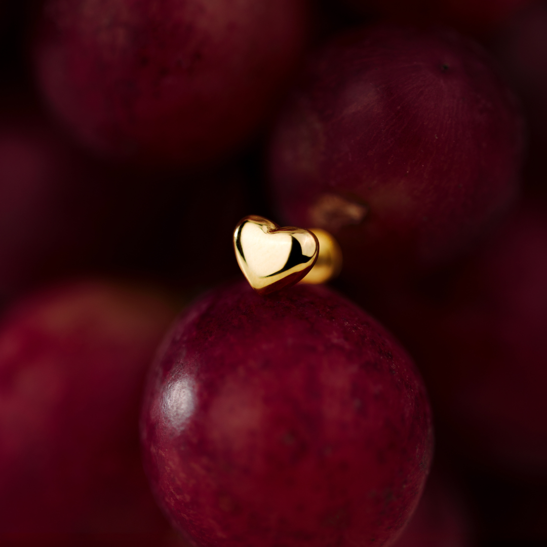 Lovely Heart Piercing a Bottone Argento