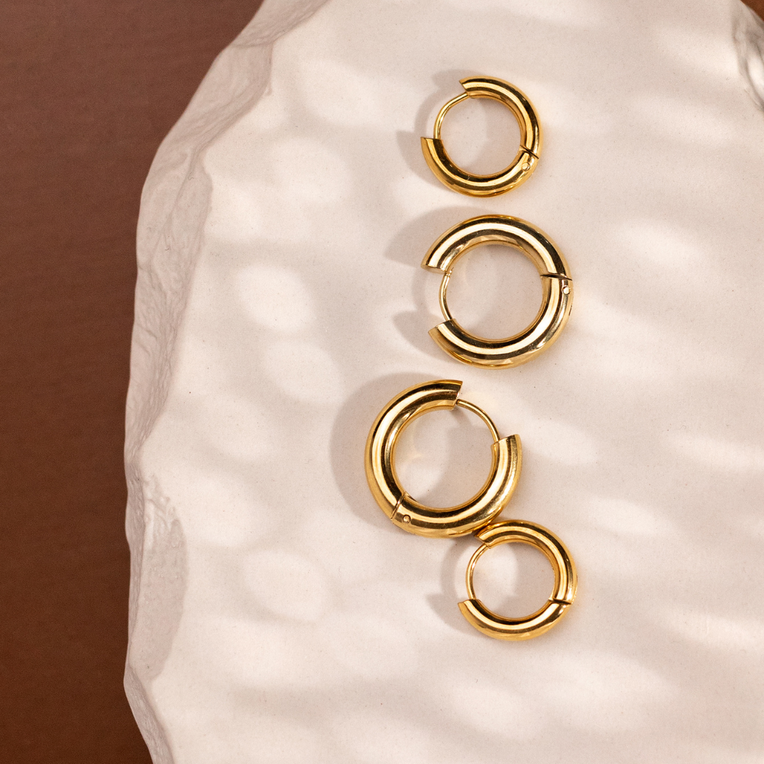 Chunky Lover Hoop Set Small Oro Rosa