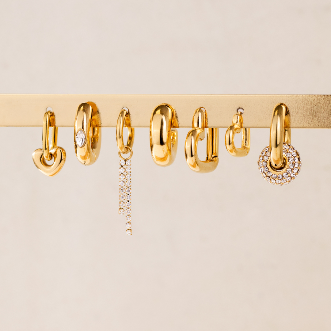 Phat Heart Oval Hoop Set Baby Oro