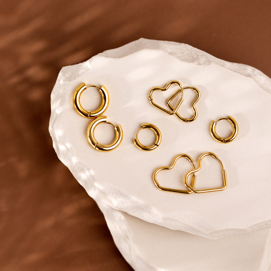 Chunky Lover Hoop Set Small Oro Rosa