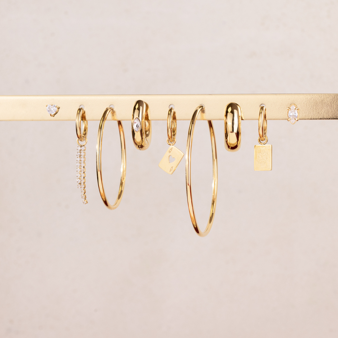 Like a Queen Oval Hoop Set Baby Oro Rosa