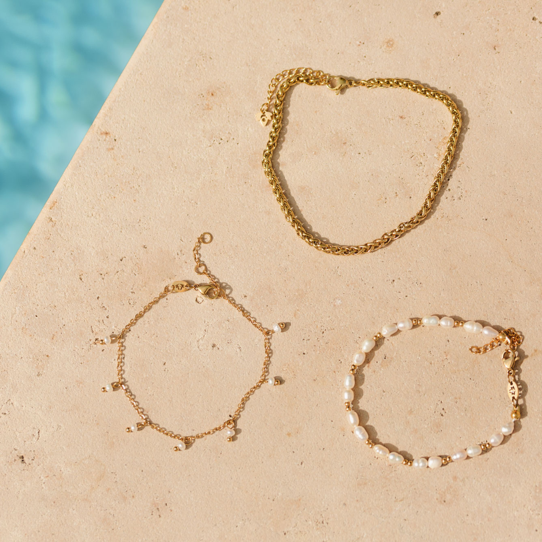 Shiny Pearls Bracciale Argento