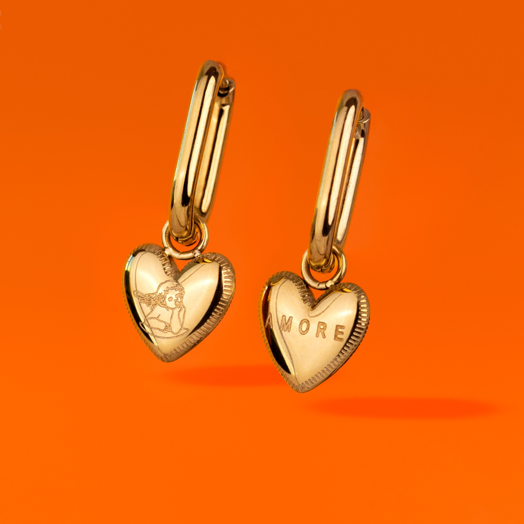 Amore Mio Oval Hoop Set Baby Argento