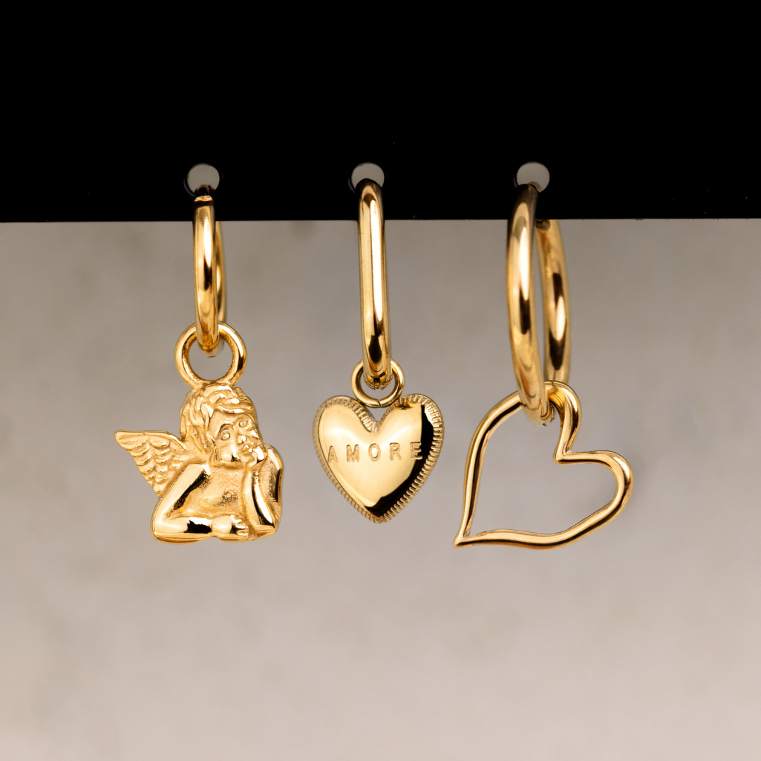 Cherub Hoop Set Small Oro Rosa
