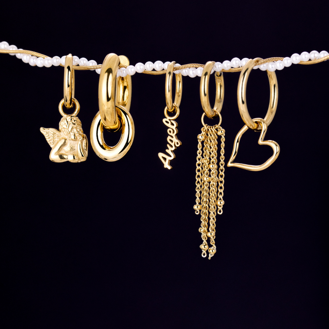 The Angel Hoop Set Small Argento