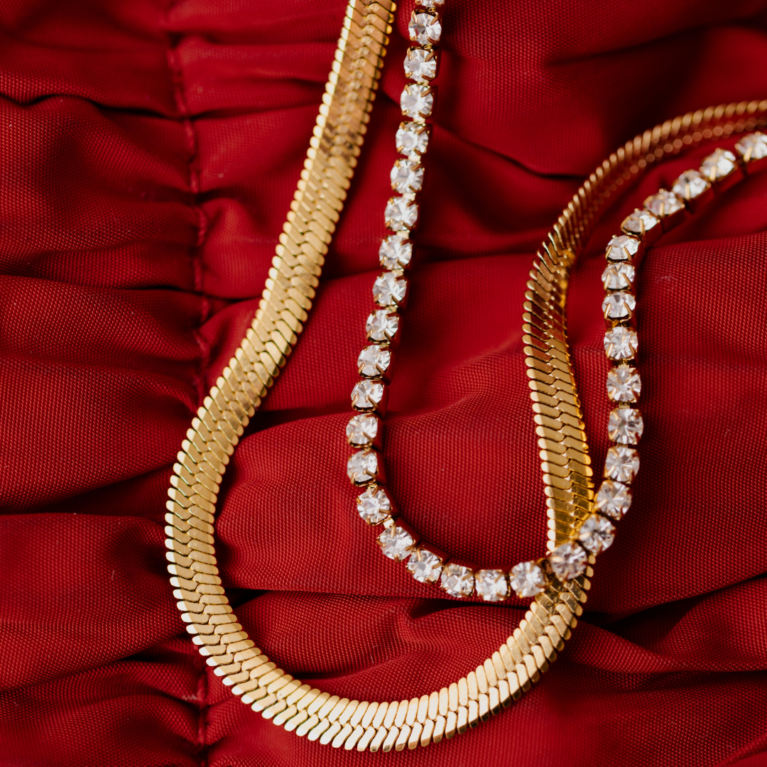 Slim Herringbone Collana Oro