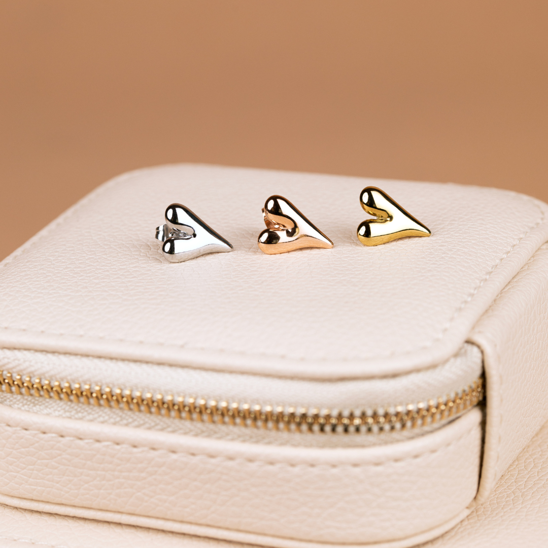 Flowy Heart Orecchini Small Oro Rosa