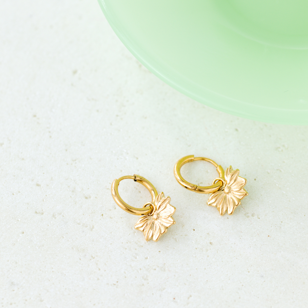 Eternal Bloom Hoop Set Small Oro