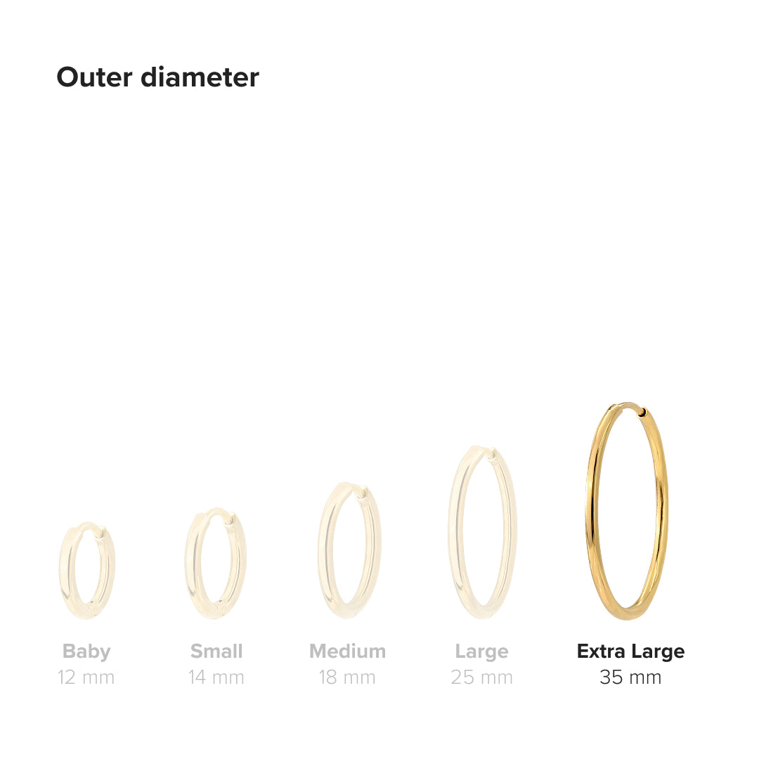 Extra Large Hoops Argento