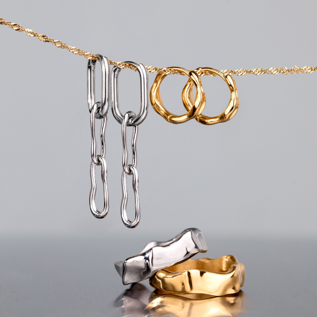 Liquid Shape Hoopies Argento