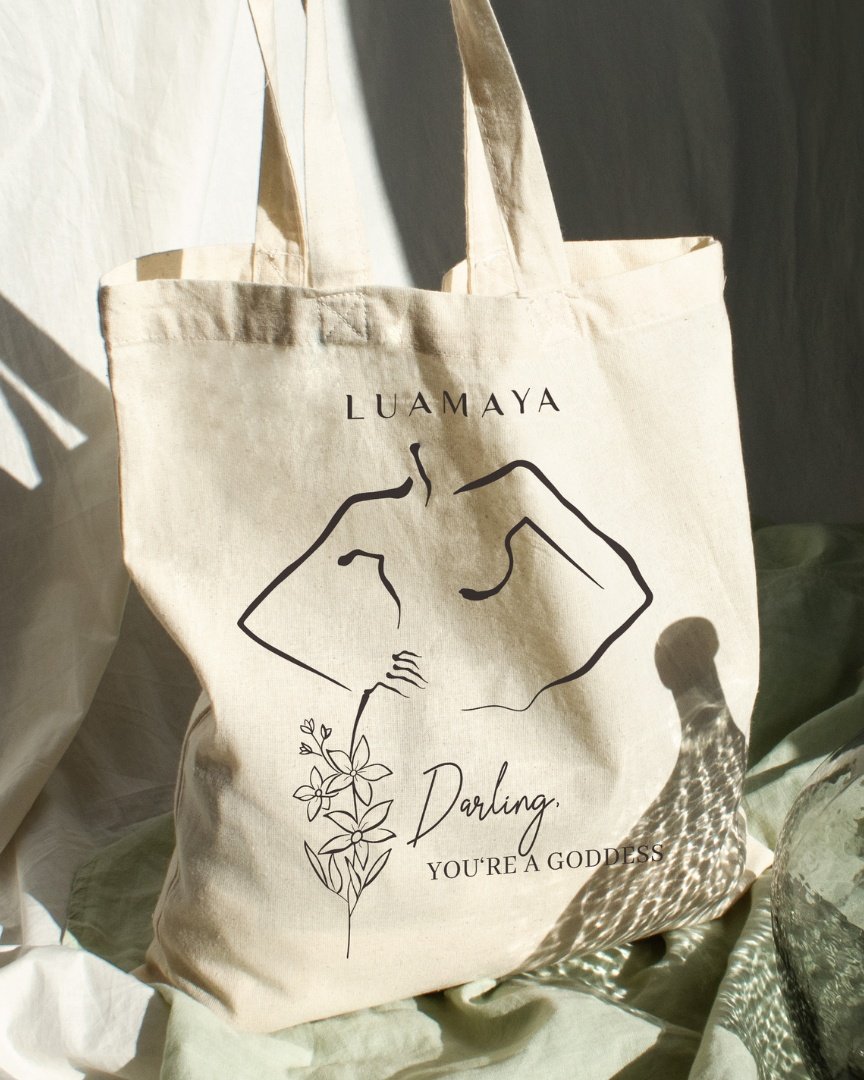Borsa in juta Darling, You're a Goddess