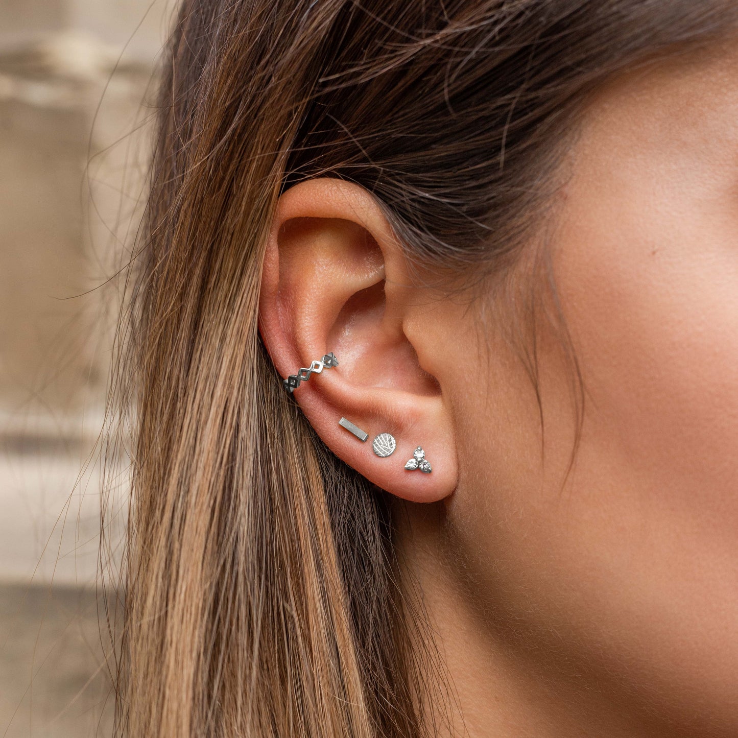 Luz Studs Argento