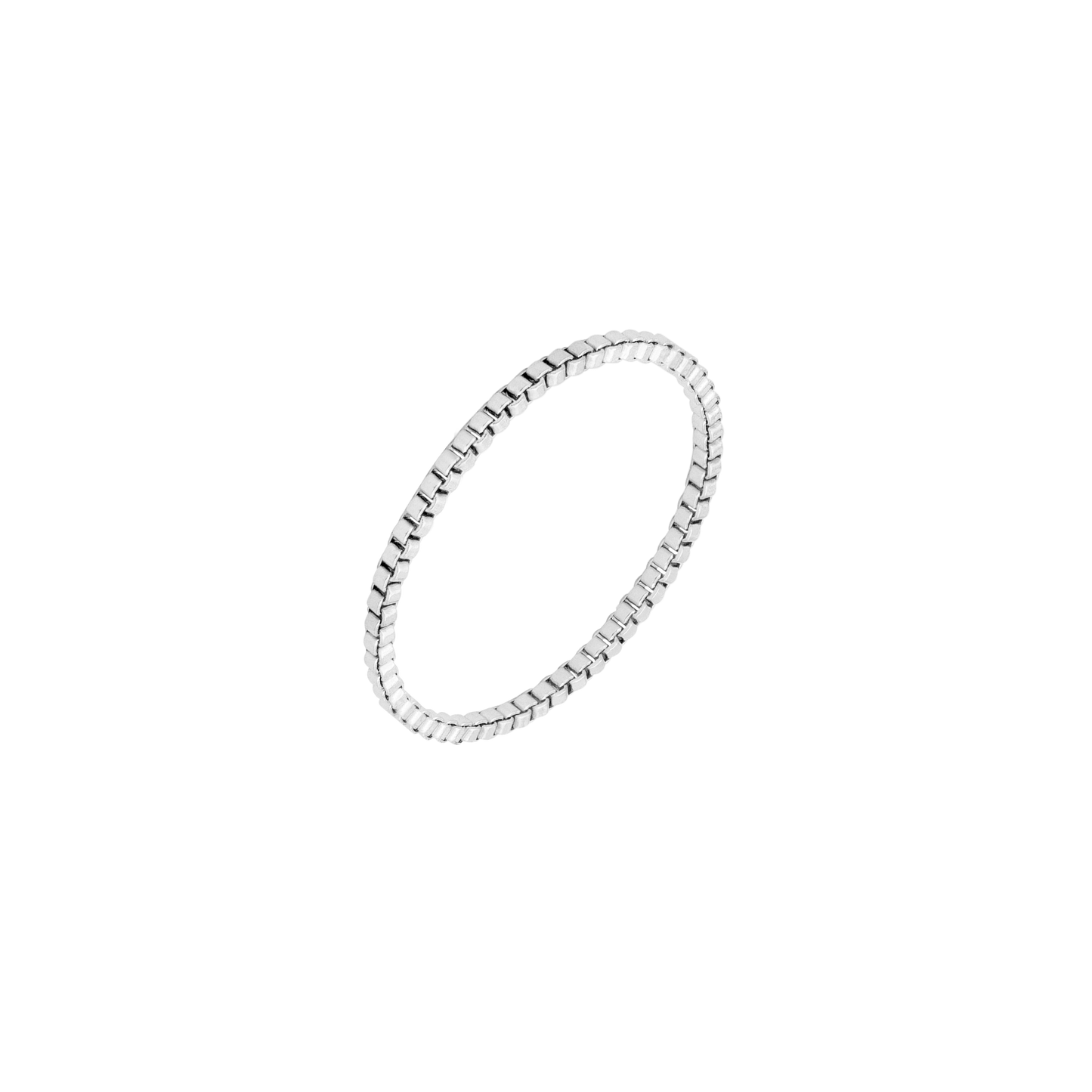 Box Chain Anello Argento