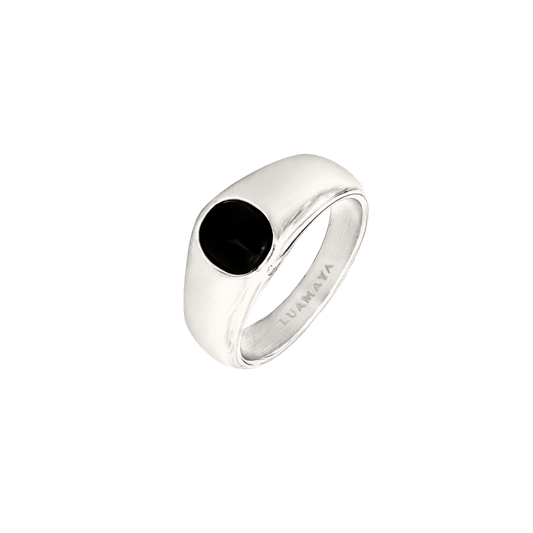 Signet Onyx Anello Argento