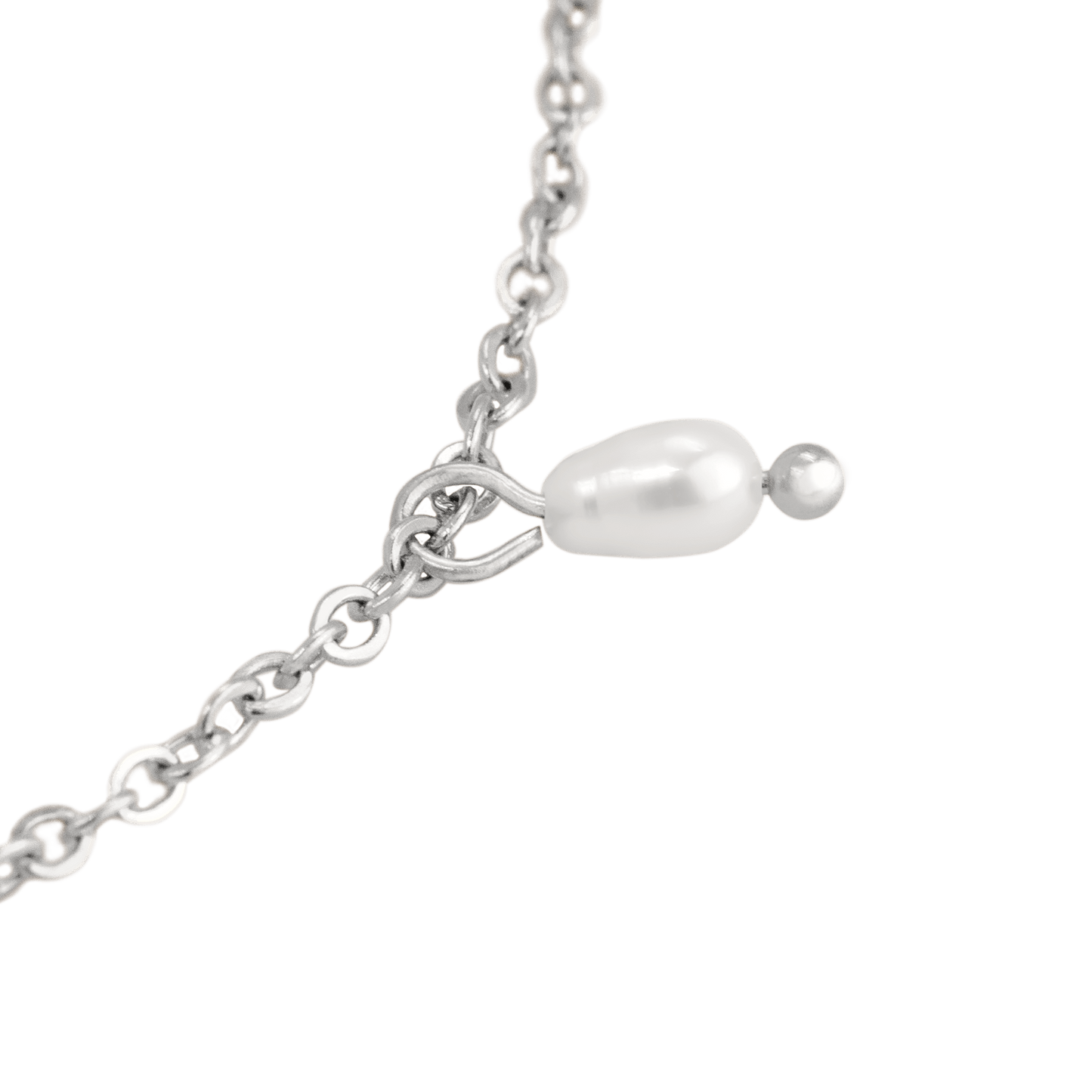 Perla Blanco Cavigliera Argento
