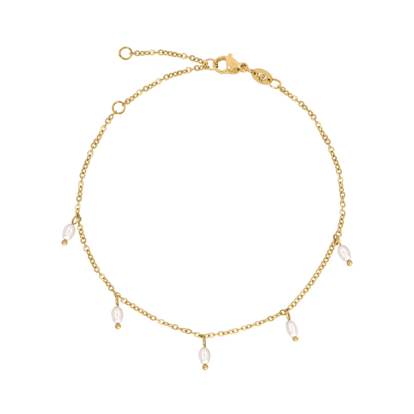 Perla Blanco Cavigliera Oro