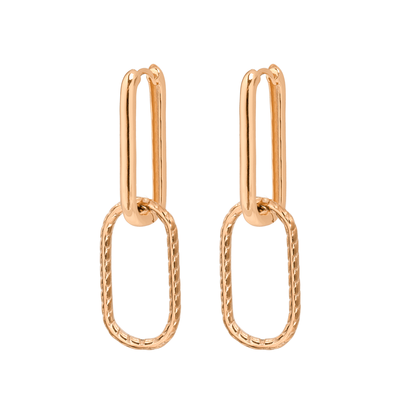 Oval Snake Hoops Oro Rosa