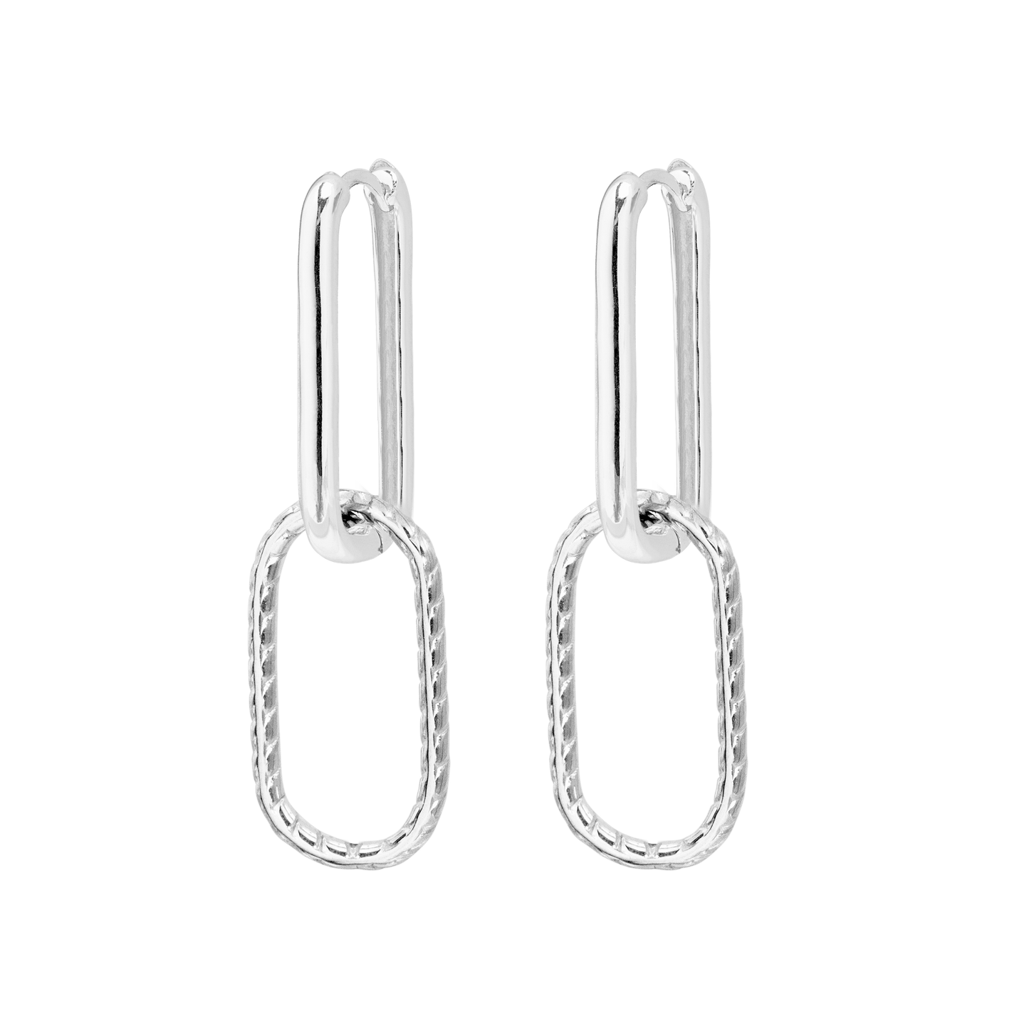 Oval Snake Hoops Argento