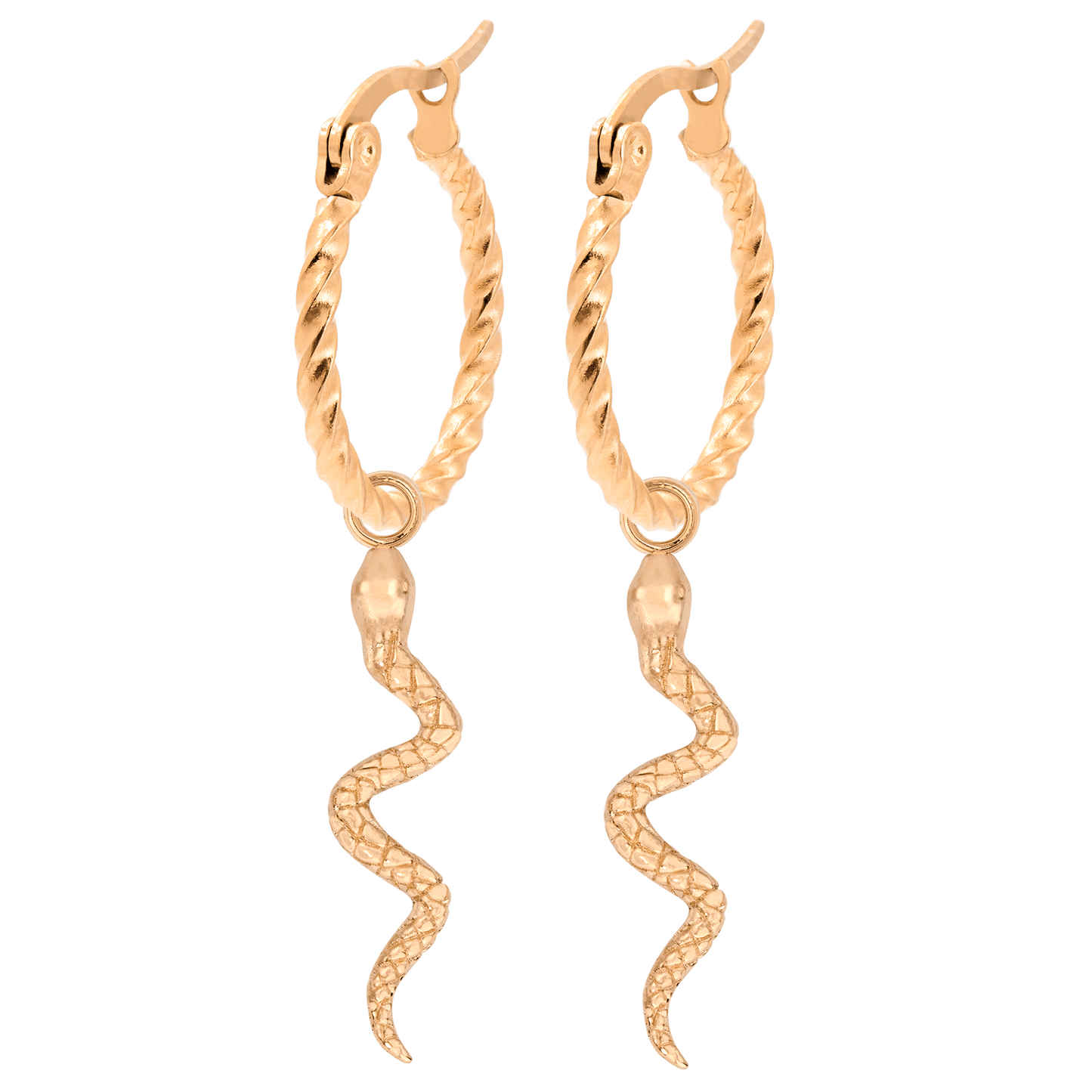 Snake Hoop Set Oro Rosa