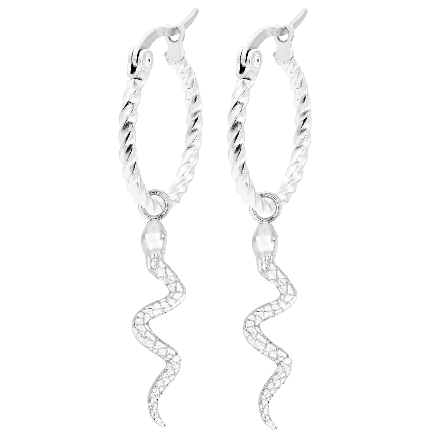 Snake Hoop Set Argento