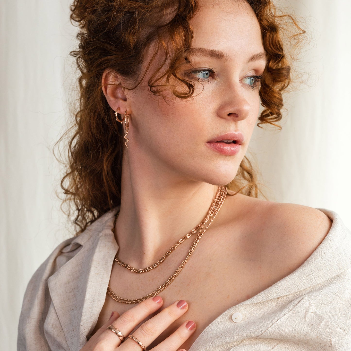 Skinny Scroll Collana Oro Rosa