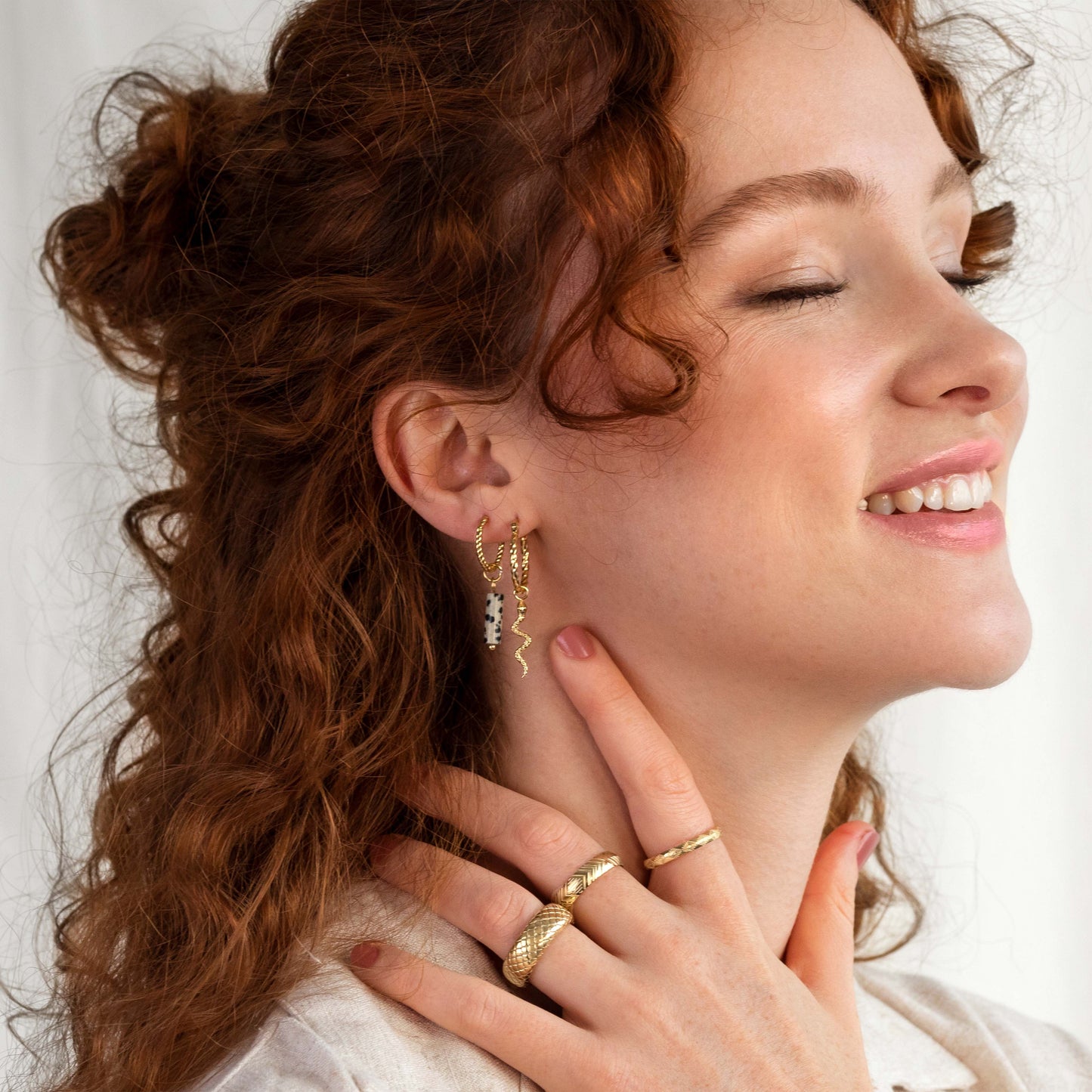Snake Hoop Set Oro