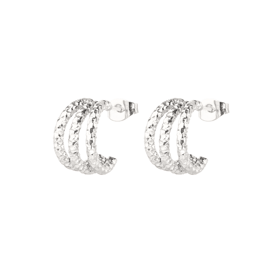 Triple Trouble Studs Argento