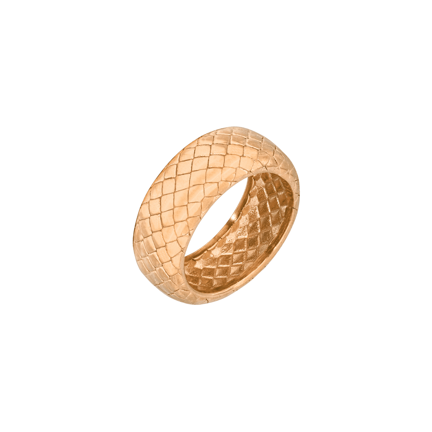 Snake Skin Anello Oro Rosa