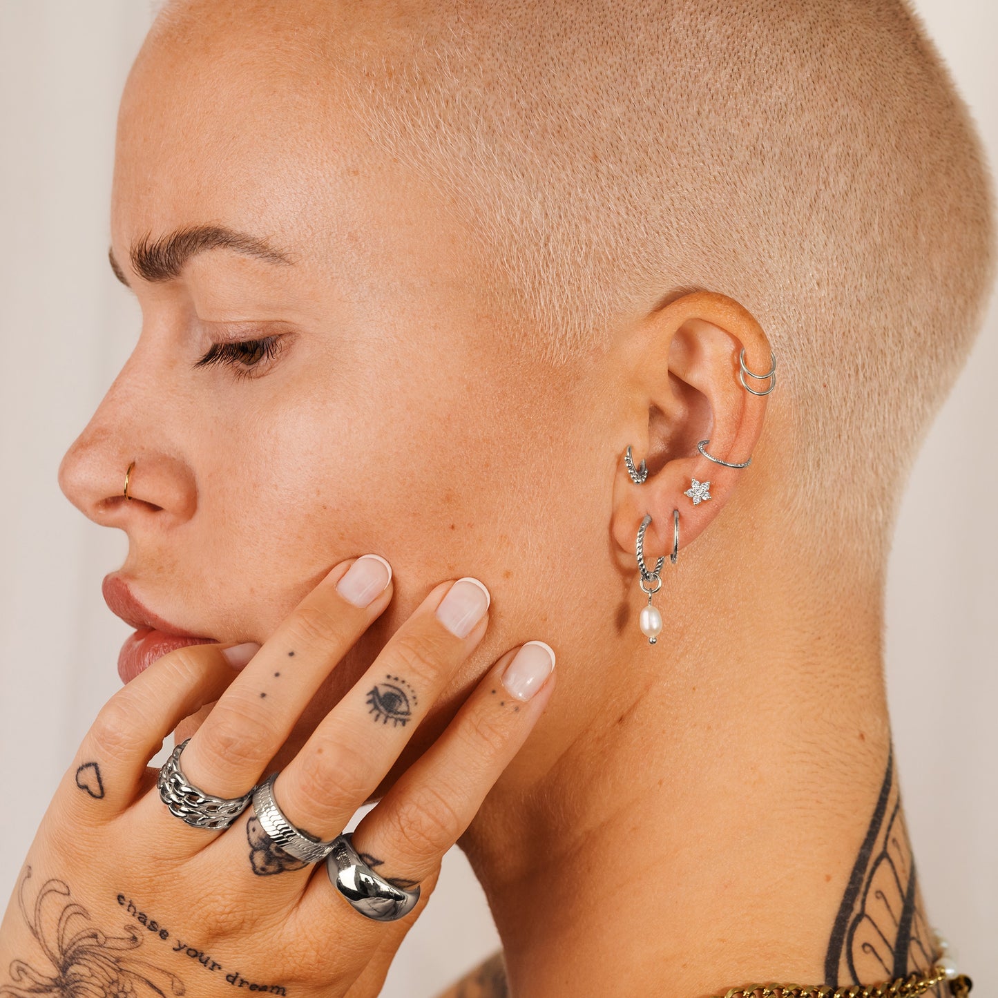 Boho Click Piercing Argento