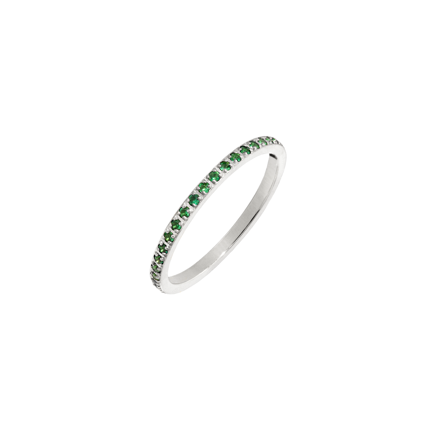 Green Sparkle Anello Argento